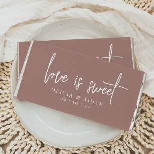 Terracotta   Love Is Sweet Personalized Wedding Hershey Bar Favors