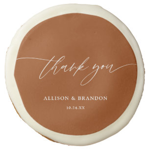 Terracotta Rust Wedding Thank You Favors Sugar Cookie