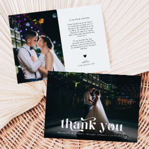 Thank You Retro Text Wedding