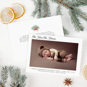 The more the merrier holiday birth announcement