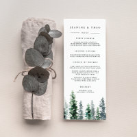 Timber Grove Wedding Menu Card