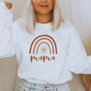 TINLEY Boho Burnt Orange Rainbow Sun Mama Sweatshirt