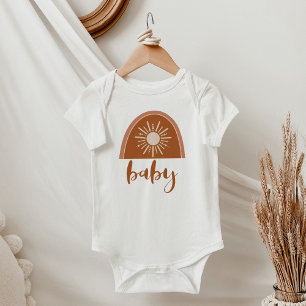 TINLEY Cute Bohemian Terracotta Rainbow Sunshine Baby Bodysuit