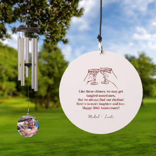 Toast to Love   Personalized Anniversary Photo Wind Chime