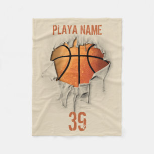 Torn Basketball Fleece Blanket