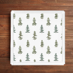 Trendy Winter   Christmas Tree Pattern Acrylic Tray