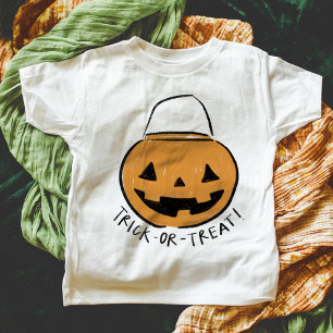 Trick or Treat Retro Pumpkin Bucket Halloween T-Shirt