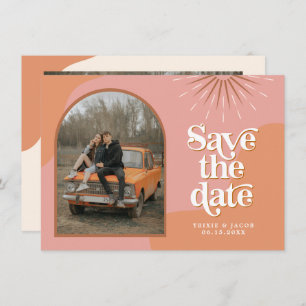 TRIXIE Retro Arched Photo Boho Save the Date Invitation