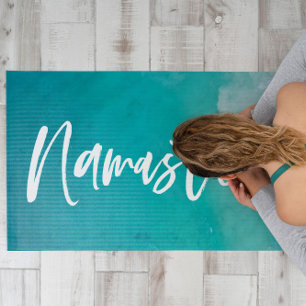 tropical sand beach ocean meditation personalized  yoga mat