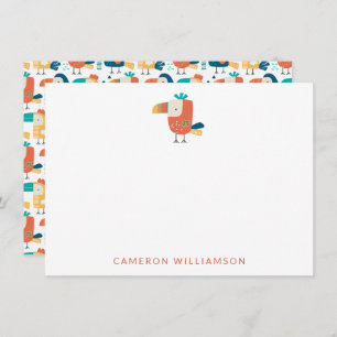 Tropical Toucan Bird Personalized Baby and Kids   Note Card