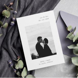 Ultra Minimal Modern Typography Photo Wedding Save The Date