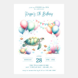 Under the Sea Turtle Birthday Invitation