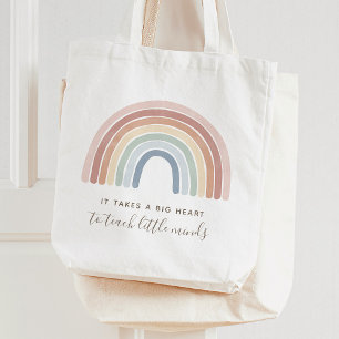 Watercolor Rainbow Teacher Appreciation Tote Bag