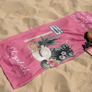 Watermelon Pink Sorbet   Tropical Summer Beach Beach Towel