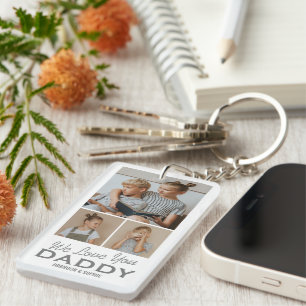 We Love You Daddy Photo Keychain