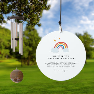 We Love You   Grandparents Photo Wind Chime