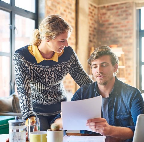 Woman and Man Planning