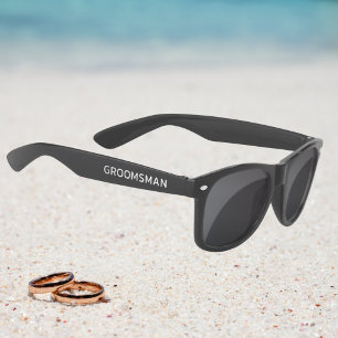 Wedding Groomsman Modern Personalized Name Custom Sunglasses