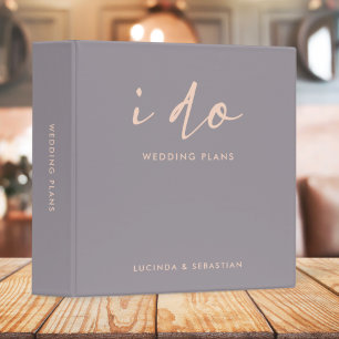 Wedding Plans   Modern Minimal Elegant I Do 3 Ring Binder