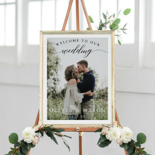 Wedding Welcome Sign Poster with Photo