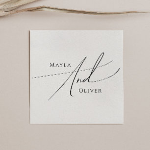 Whimsical Minimalist Script   Wedding Napkins