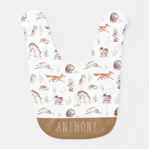 Woodland Animals Baby Bib