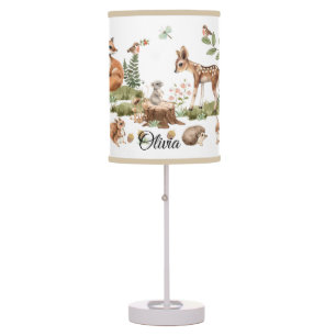 Woodland Forest Animals Baby Nursery Deer Fox Table Lamp