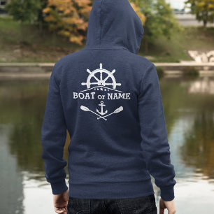 Your Boat Name Nautical Anchor Oars Helm Stars Hoodie