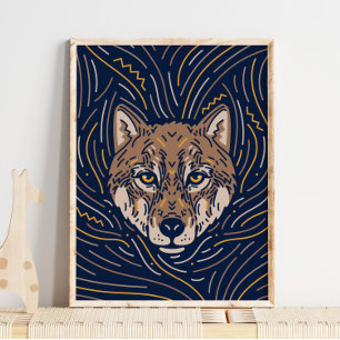 Zodiac Wolf Animal Print | Wolf Print